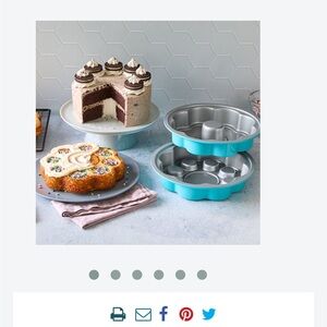 New Pampered Chef Secret Center Cake Pan round  Set steel 100666 3 Piece Set